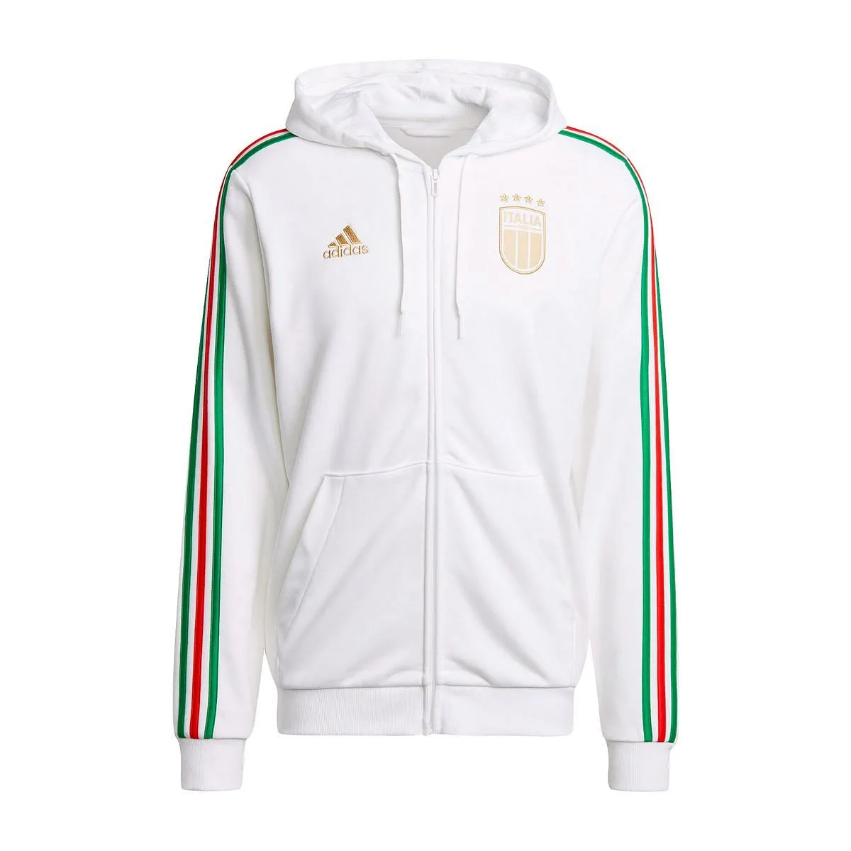      ADIDAS FELPA FULL ZIP CON CAPPUCCIO DNA ITALIA  