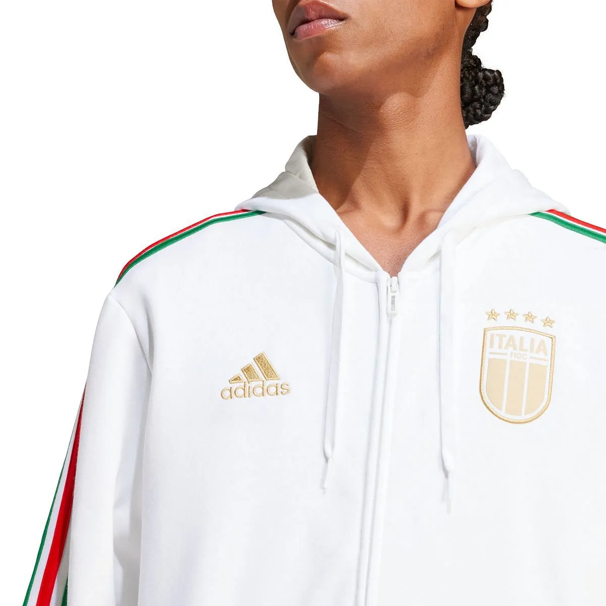      ADIDAS FELPA FULL ZIP CON CAPPUCCIO DNA ITALIA  