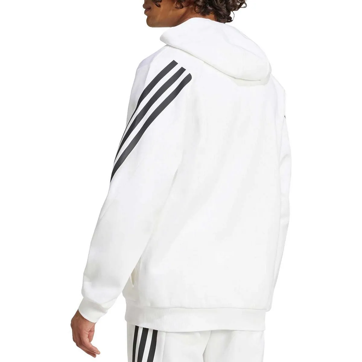      ADIDAS FELPA FULL ZIP CON CAPPUCCIO FUTURE ICONS 3 STRIPES  