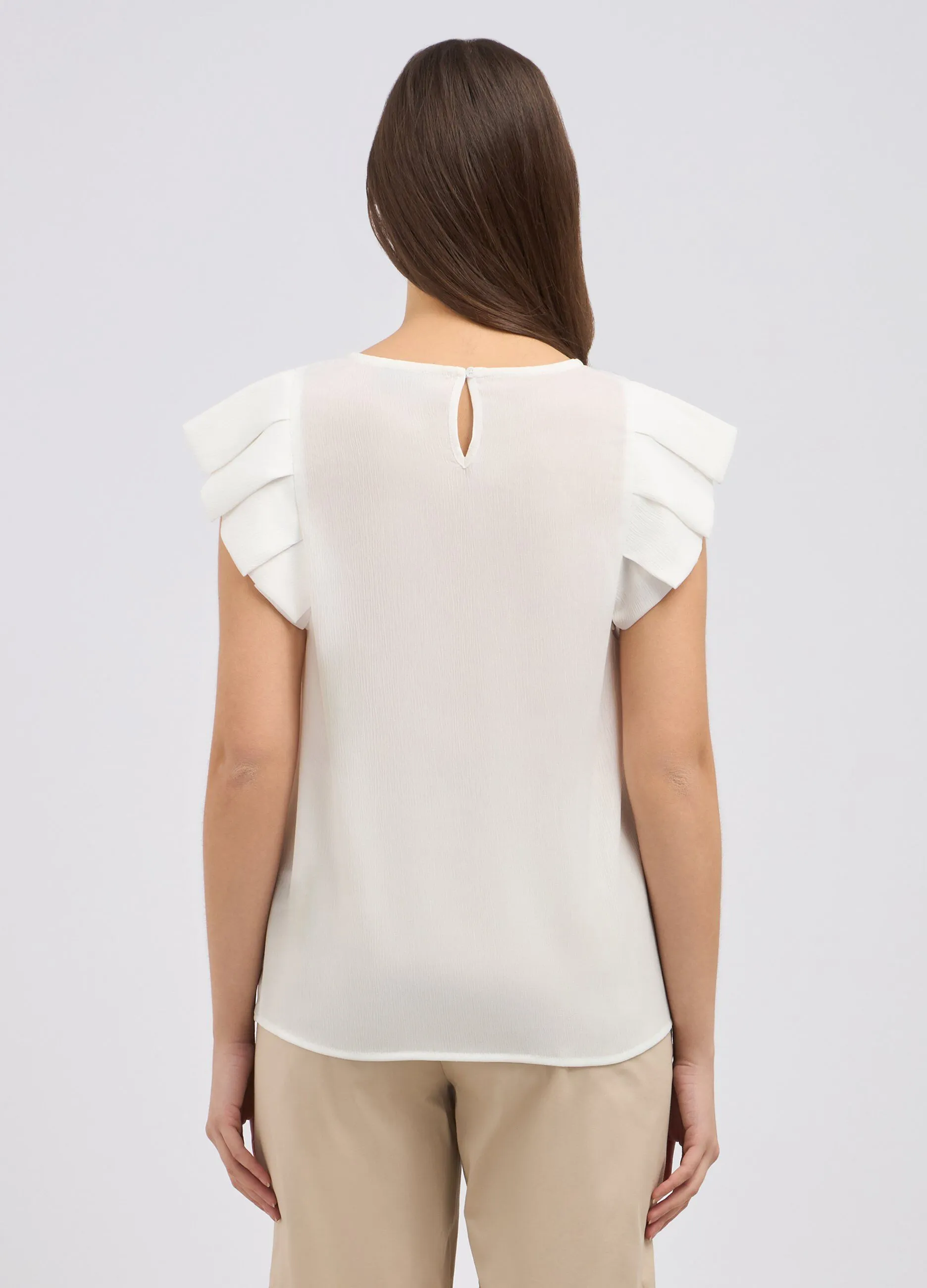 Blusa creponne con rouches donna