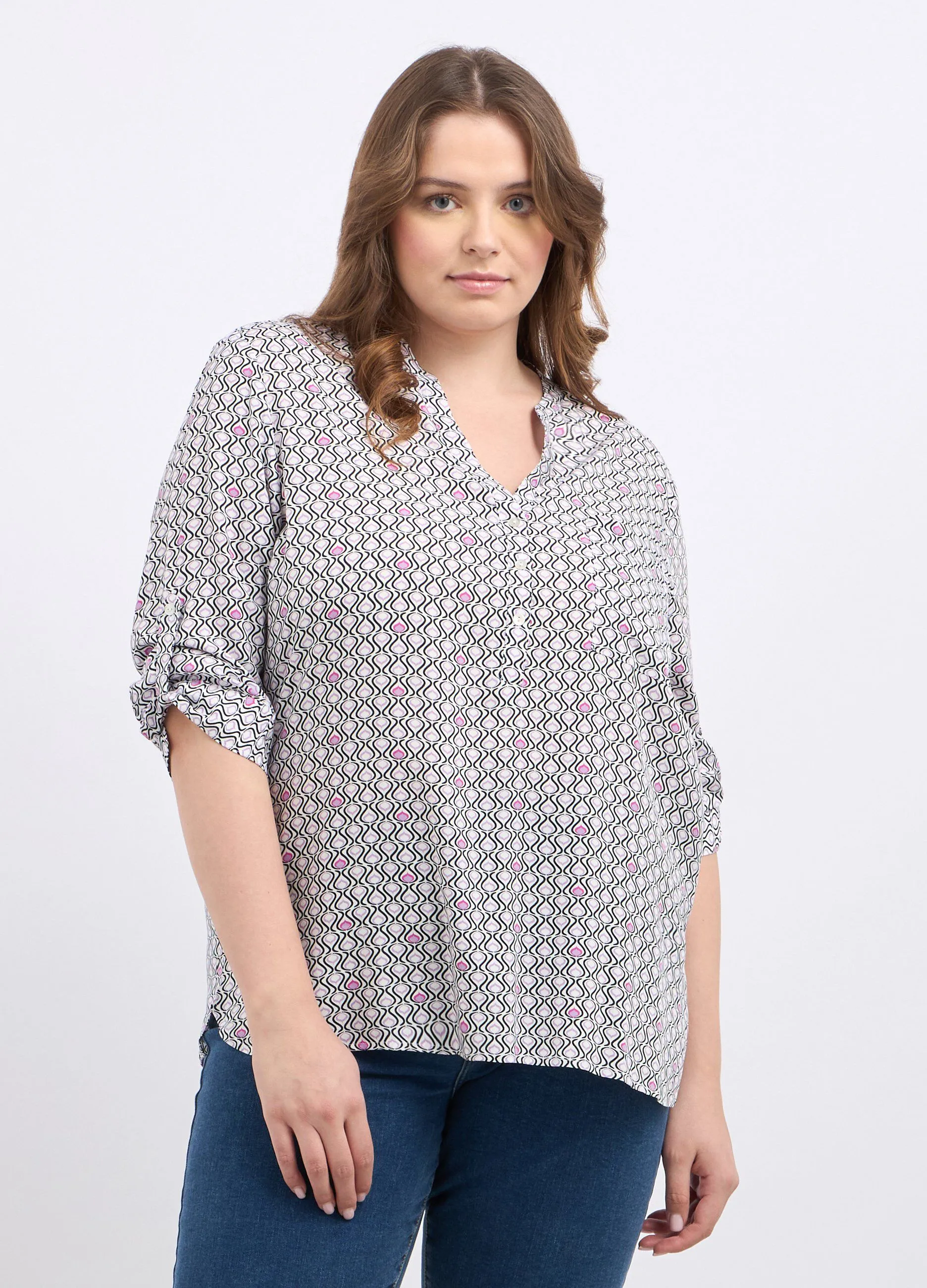 Blusa in pura viscosa donna curvy