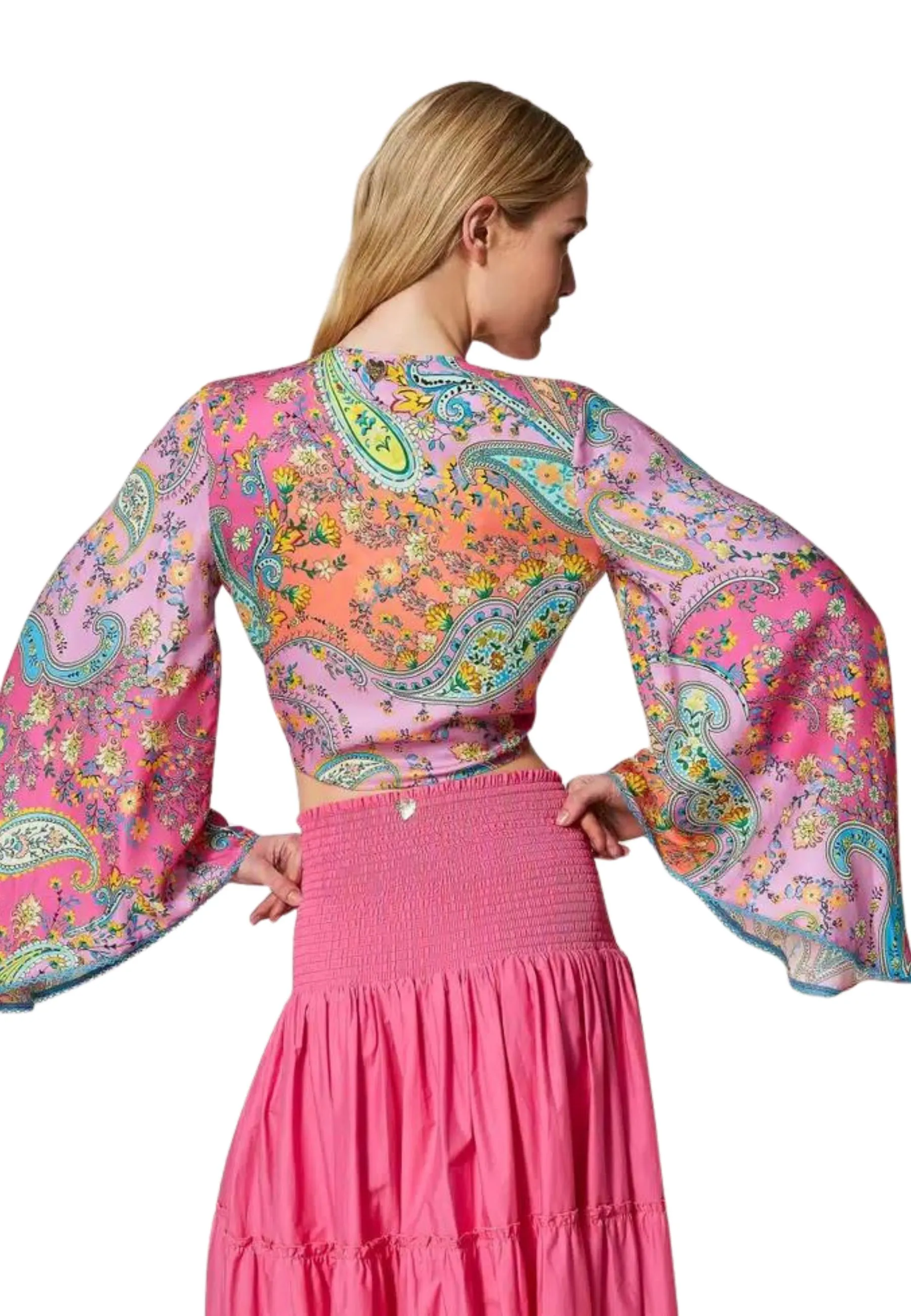 Blusa in twill a stampa paisley