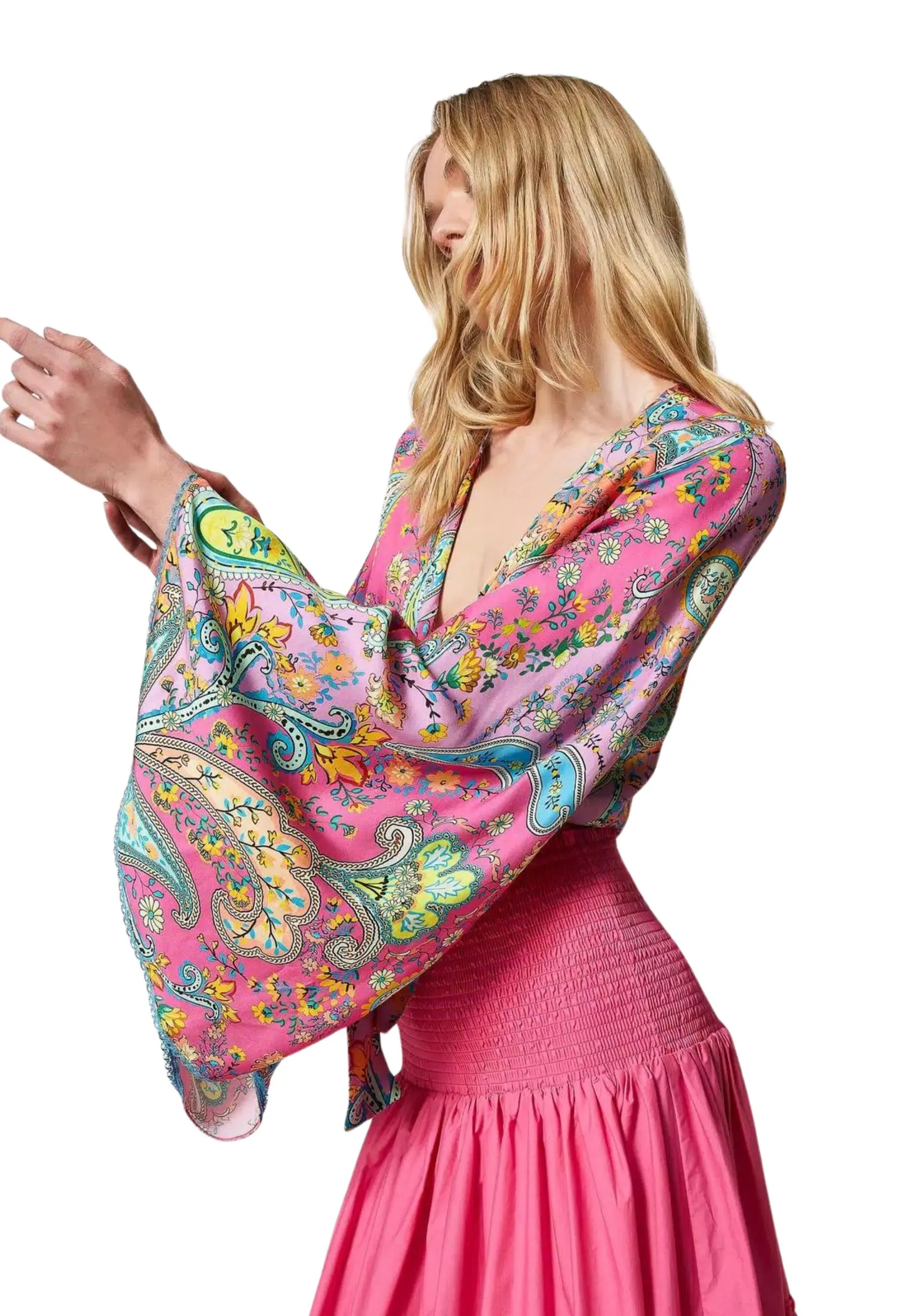 Blusa in twill a stampa paisley