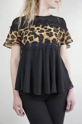 Blusa nera e animalier | Guess