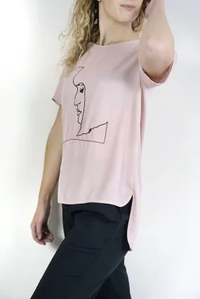 Blusa rosa ricamata | Cristina Gavioli