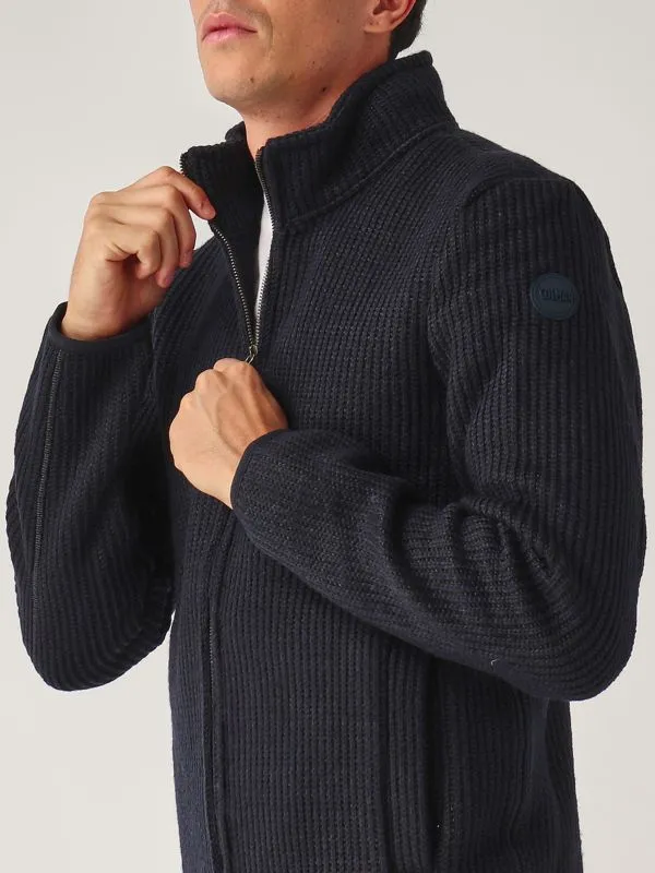 COLMAR  Cardigan uomo Colmar full zip in misto lana Navy