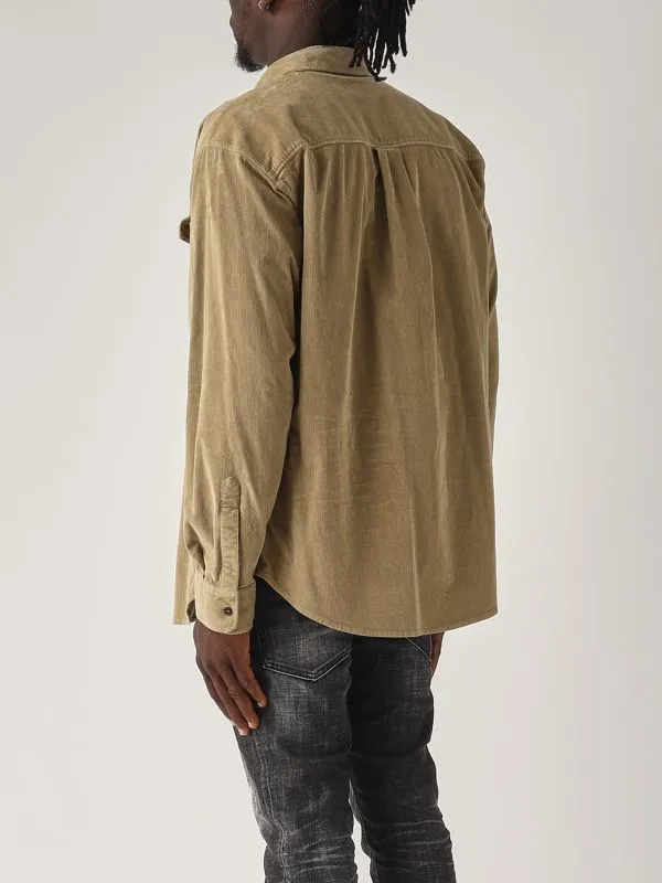 DSQUARED2  Overshirt uomo Dsquared2 Corduroy in velluto millerighe Sabbia