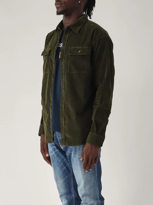 DSQUARED2  Overshirt uomo Dsquared2 Corduroy in velluto millerighe Verde scuro