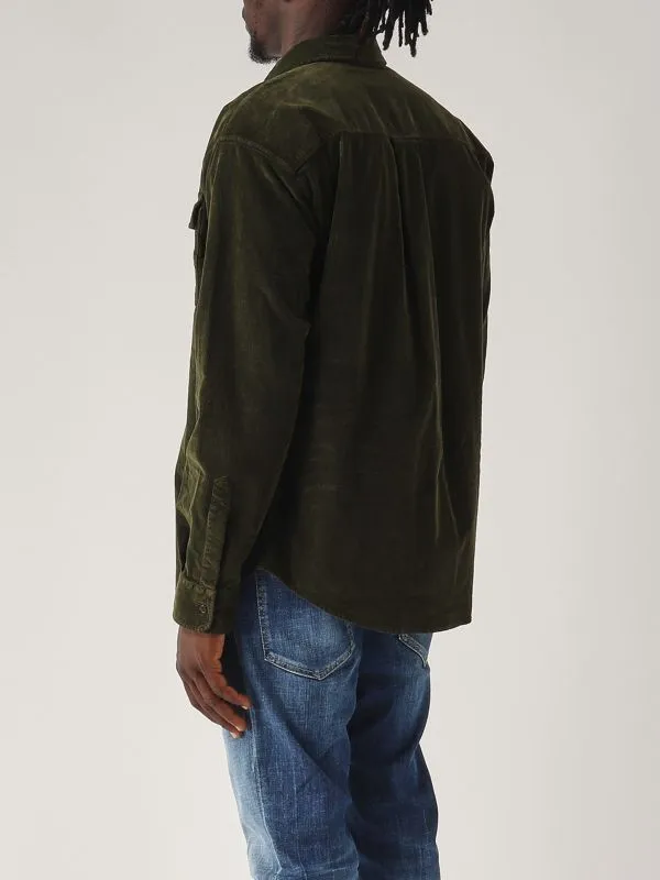 DSQUARED2  Overshirt uomo Dsquared2 Corduroy in velluto millerighe Verde scuro