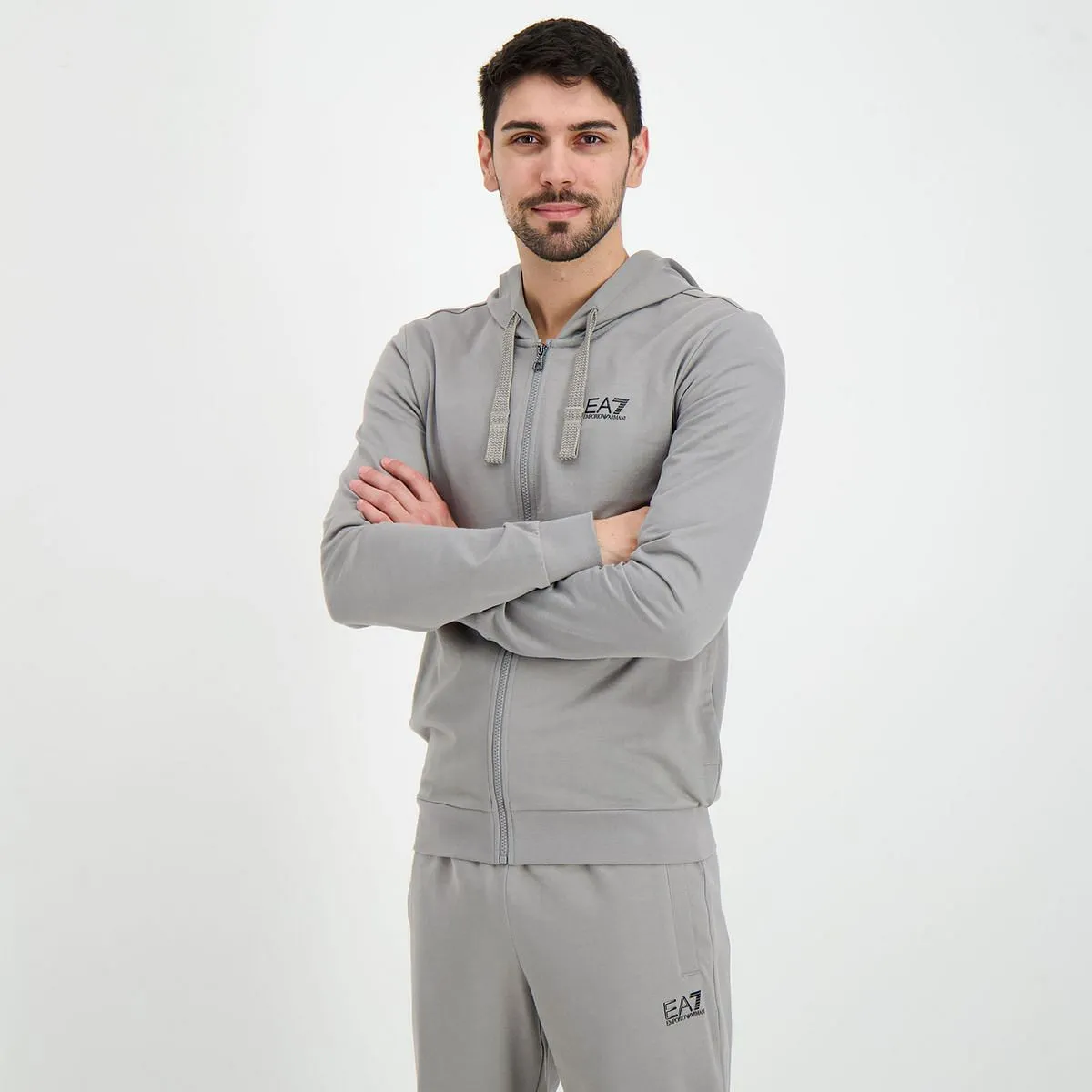      EA7 EMPORIO ARMANI FELPA FULL ZIP CON CAPPUCCIO CORE  