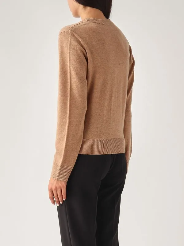 ELISABETTA FRANCHI  Cardigan donna Elisabetta Franchi in cashmere e lana Camel Melange