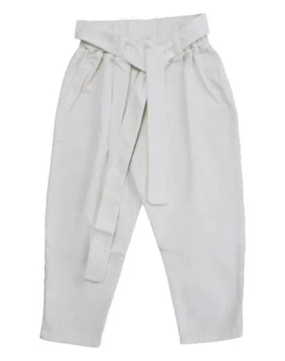 J.o Milano Pantalone in velluto con cinturino in vita 464X4