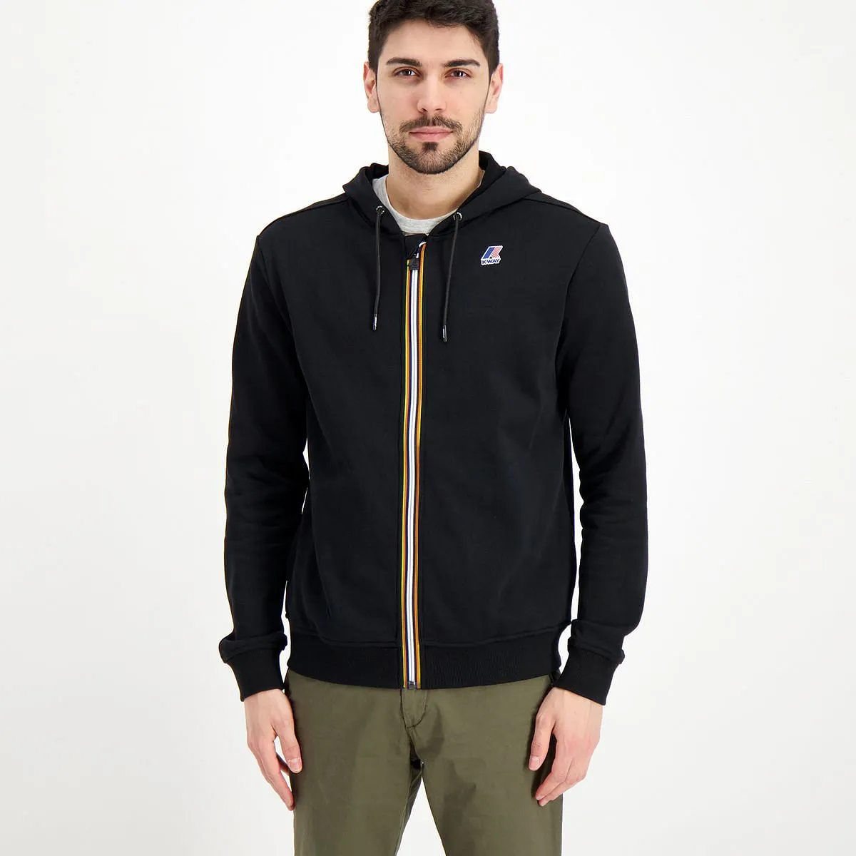      K-WAY FELPA FULL ZIP CON CAPPUCCIO ARNEL  