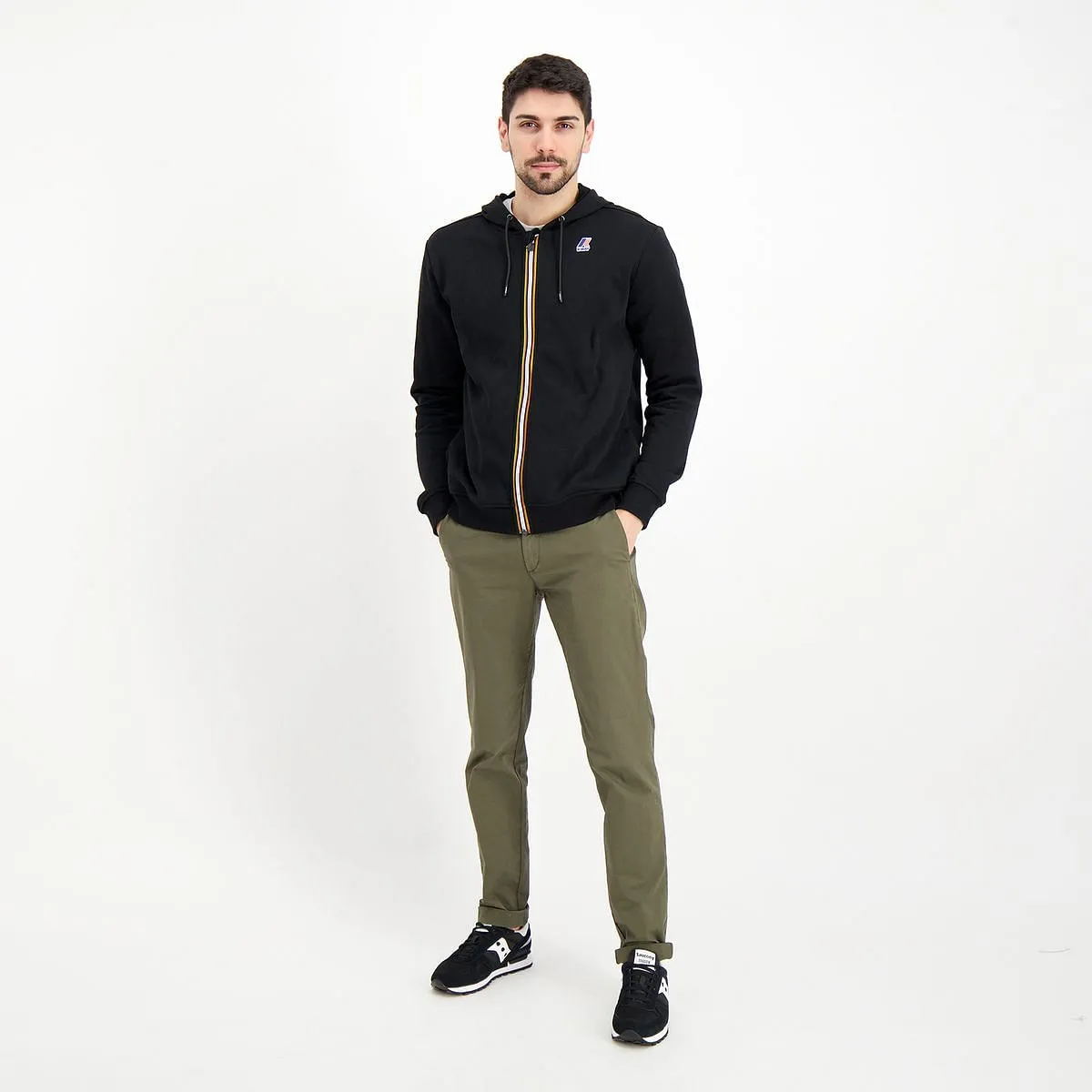      K-WAY FELPA FULL ZIP CON CAPPUCCIO ARNEL  