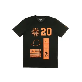 MAGLIETTA NEW ERA GRAPHIC TEE BLACK/ORANGE