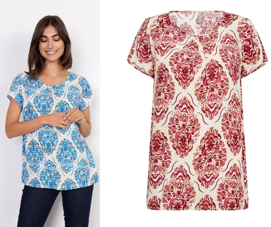 Melene 1: Blusa Femminile in Viscosa con Stampa Vivace – Un Classico Rinnovato