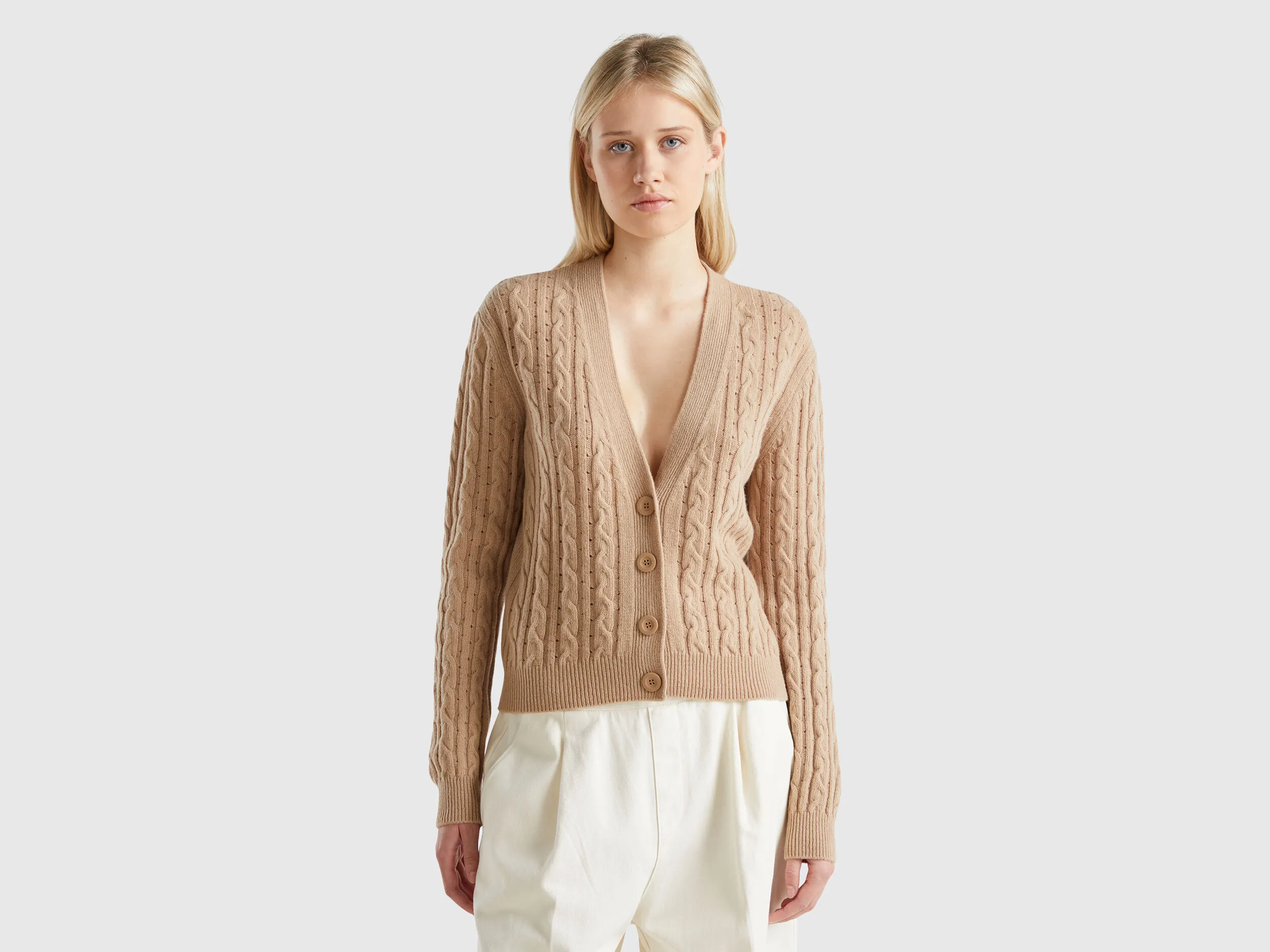 Nuovi arrivi Cardigan boxy fit con trecce e trafori