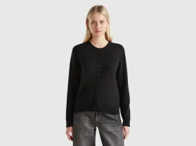 Nuovi arrivi Cardigan nero in puro cashmere