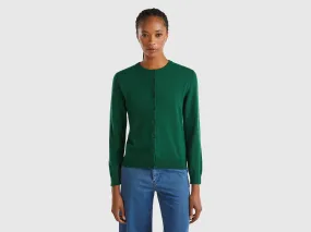 Nuovi arrivi Cardigan verde bosco in misto lana e cashmere