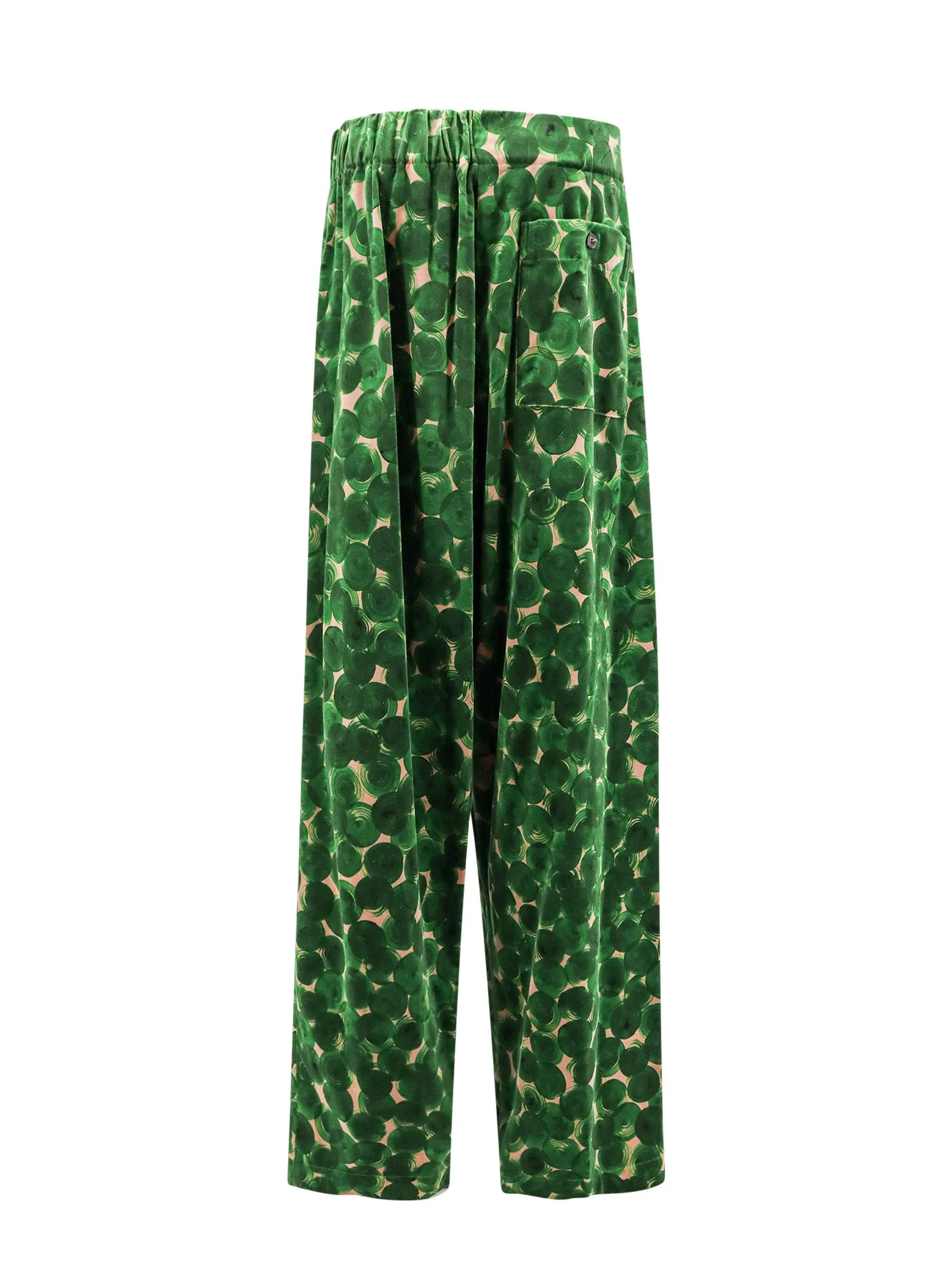 Pantalone in velluto con fantasia all-over