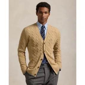 POLO RALPH LAUREN - Cardigan a Trecce in Lana e Cashmere - Camel Melange