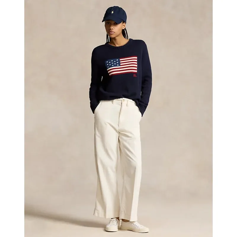 POLO RALPH LAUREN - Pantalone Cropped in Velluto - Warm White