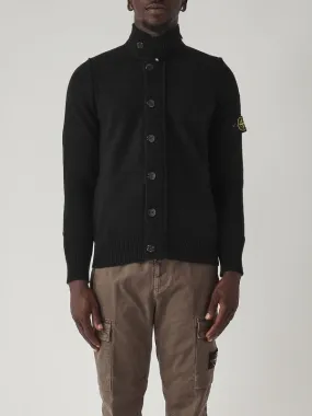 STONE ISLAND  Cardigan uomo Stone Island in lambswool Nero