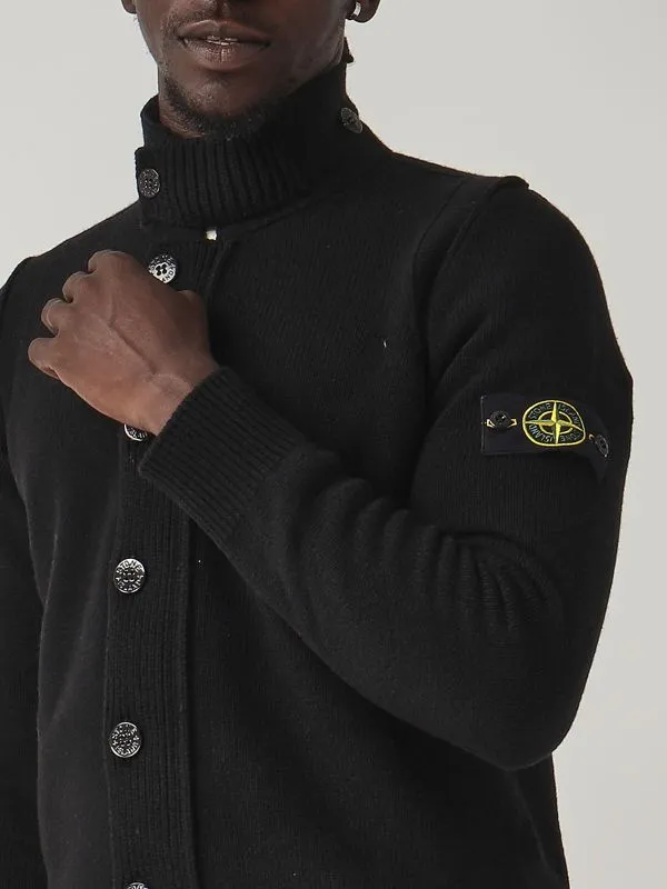 STONE ISLAND  Cardigan uomo Stone Island in lambswool Nero