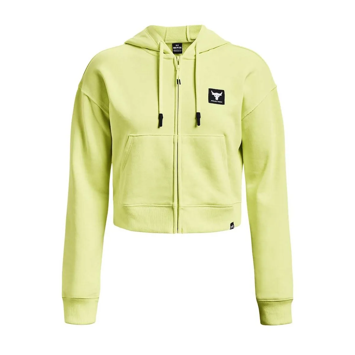      UNDER ARMOUR FELPA CROP FULL ZIP CON CAPPUCCIO PROJECT ROCK  